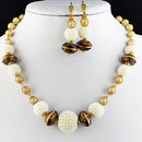 Antique Gold Meenakari Fashion Jewelry Necklace Earring Set