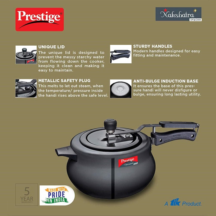 Prestige Hard Anodized Pressure Cooker Handi