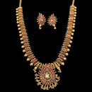 Antique Gold Manga Pendant Red Kemp Jewelry Haram Set