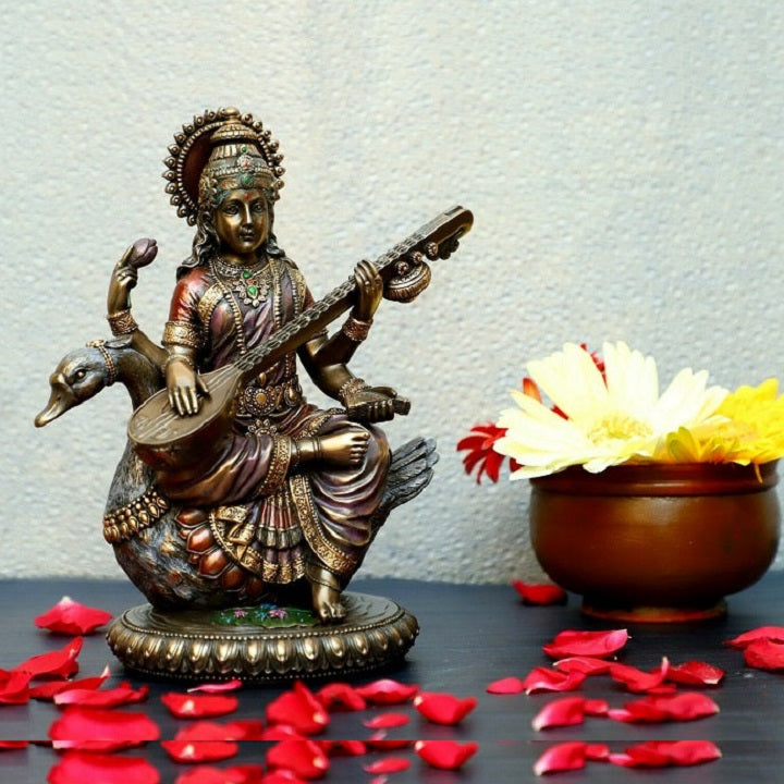 Antique Goddess Saraswati Statue Sculpture Idol