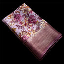 Binny Crepe Floral Printed Pink Soft Fancy Saree