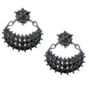 Black RhineStone Studded Choker Necklace Earring Fashion Jewelry Set