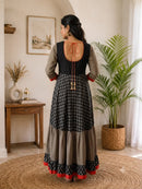Black Beige Anarkali Kurta