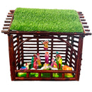 Antique Natural Cane Handmade Christmas Nativity Crib Set Vintage Décor Large