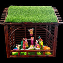 Antique Natural Cane Handmade Christmas Nativity Crib Set Vintage Décor Large