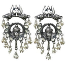 Ganesha Oxidized Silver Pearl Necklace Choker Jewelry Set