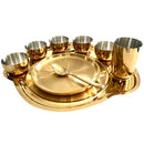 Gold Stainless Steel Thali Dinner Plate Set PVD Coating Shri & Sam