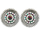 Oxidized Silver Stone Fashion Jewelry Earrings