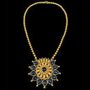 Sapphire Blue Kemp Stone Pendant Chain Jewelry