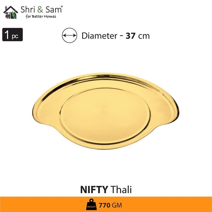 Stainless Steel Gold Thali Set