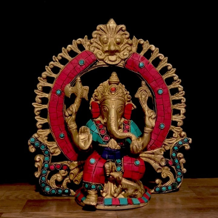 Brass Antique Ganesha Statue Sculpture Idol Home Décor