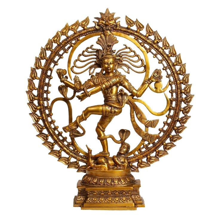 Antique Brass Nataraja Statue Large Idol Sculpture