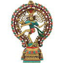 Antique Brass Stone Nataraja Statue LargeI dol Sculpture