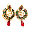 Antique Gold Enamel Pearl Fashion Jewelry Earrings