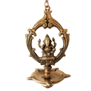 Antique Hanging  Brass Ganesha Diya Oil Lamp