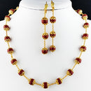 Beaded Gold Fashion Jewelry Necklace Earring Set