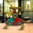 Brass Tortoise Oil Lamp Diya Hanging Bells