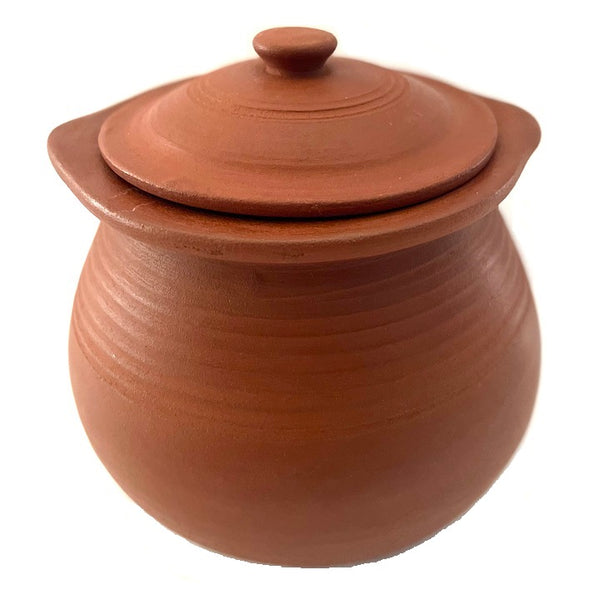 Unglazed Clay Pot for Cooking With Lid/ LEAD-FREE Indian Clay