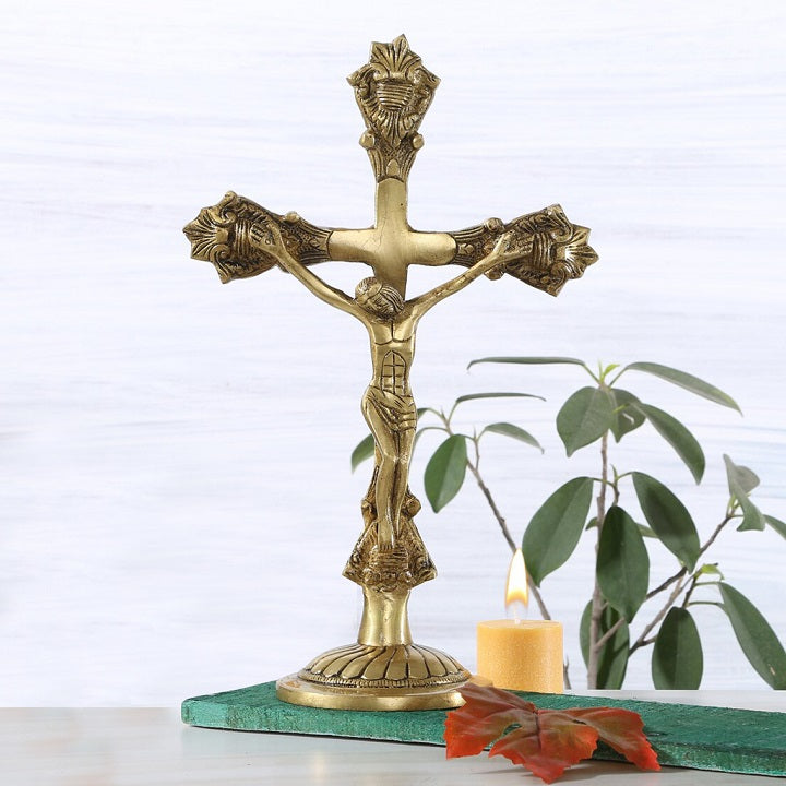 Crucifix Brass Cross Lord Jesus Idol