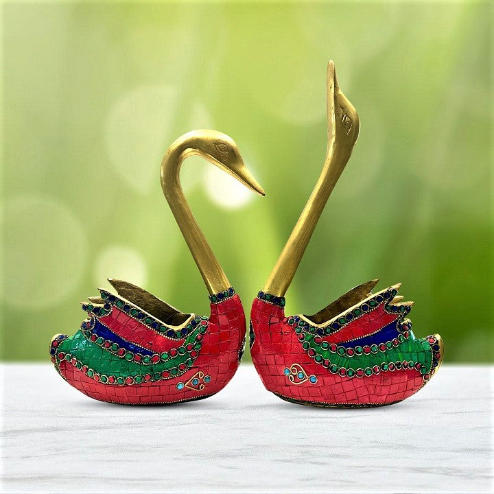 Decorative Antique Brass Swan