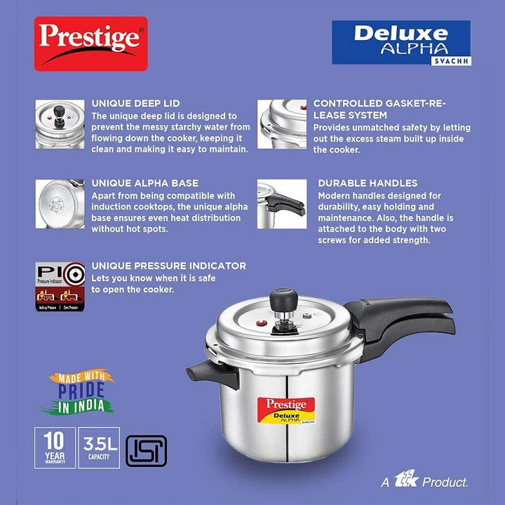 Deluxe Alpha Svachh 3.5L Pressure Cooker Prestige
