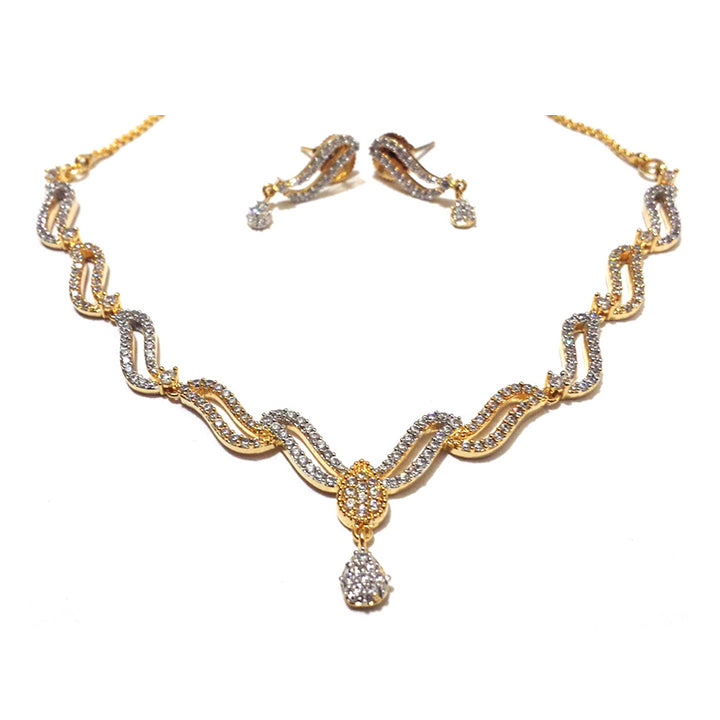Designer American Diamond Jewelry Necklace Earring Set
