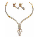 Elegant American Diamond Pearl Jewelry Necklace Earring Set