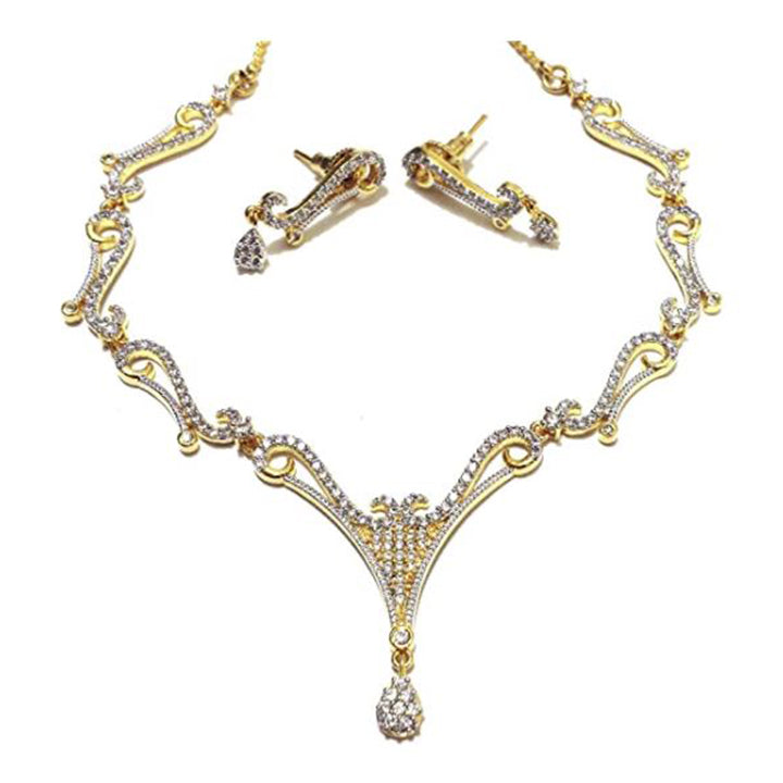 Fancy American Diamond Fashion Jewelry Necklace Earring Set
