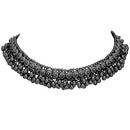Gunmetal German Oxidized Silver Boho Ghungroo Fashion Jewelry Choker Necklace