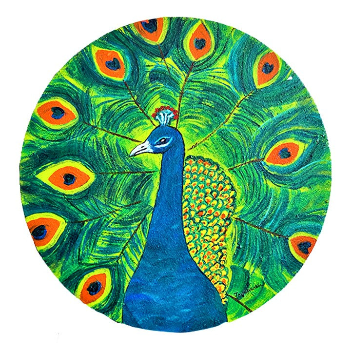 Hand Painted Peacock Wall Canvas Art Painting Décor