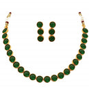 Kemp Stone Antique Gold Fashion Jewelry Necklace Earring Set