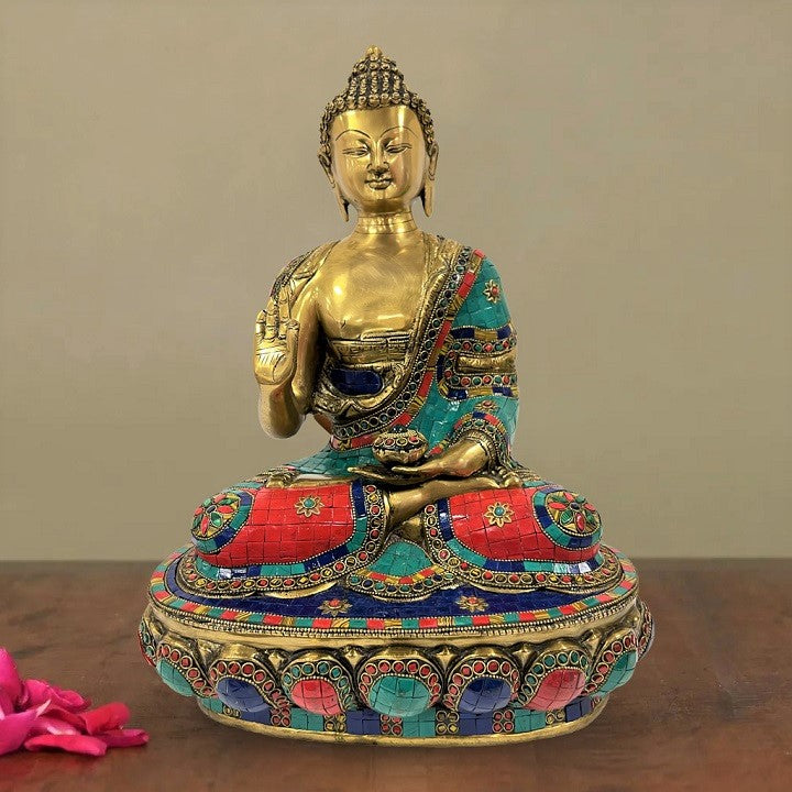 Large Brass Buddha Statue