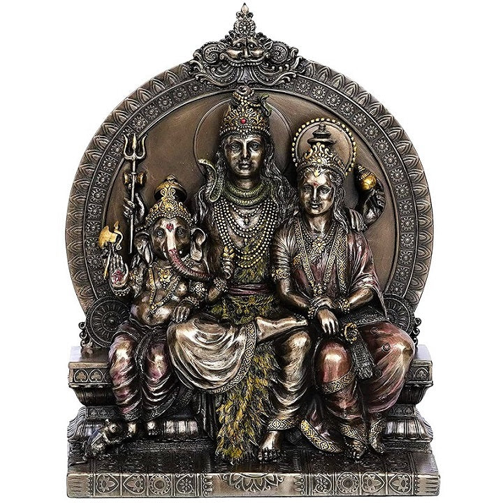 Lord Shiva Parvati Ganesha Parivar Statue
