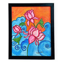 Lotus Wall Canvas Mural Art Hand Painted Décor