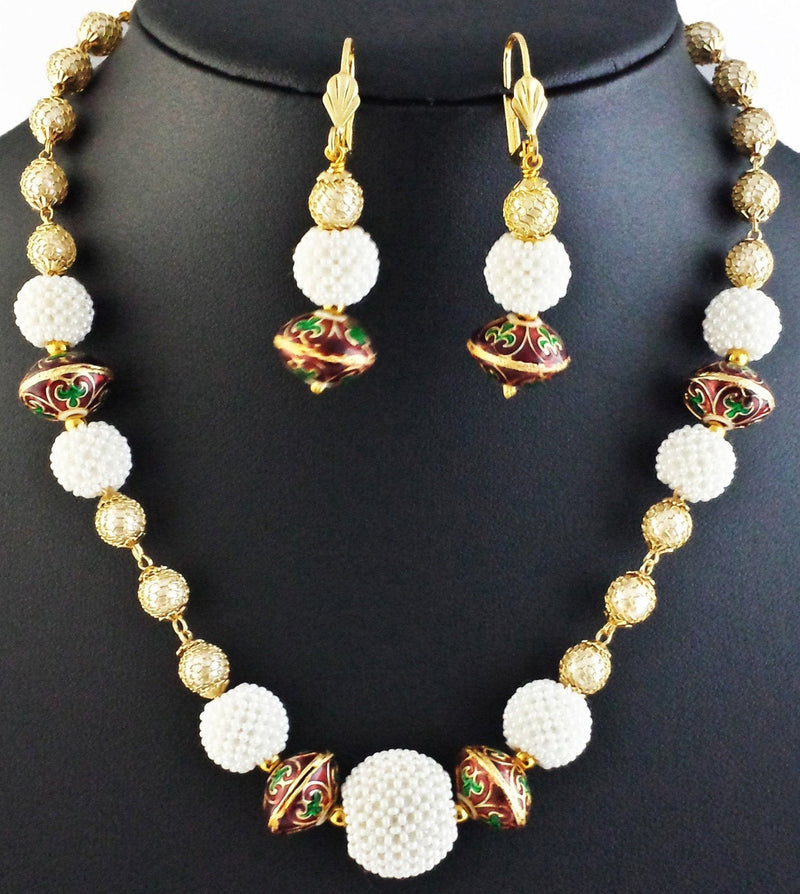 Meenakari Antique Gold Fashion Jewelry Necklace Set