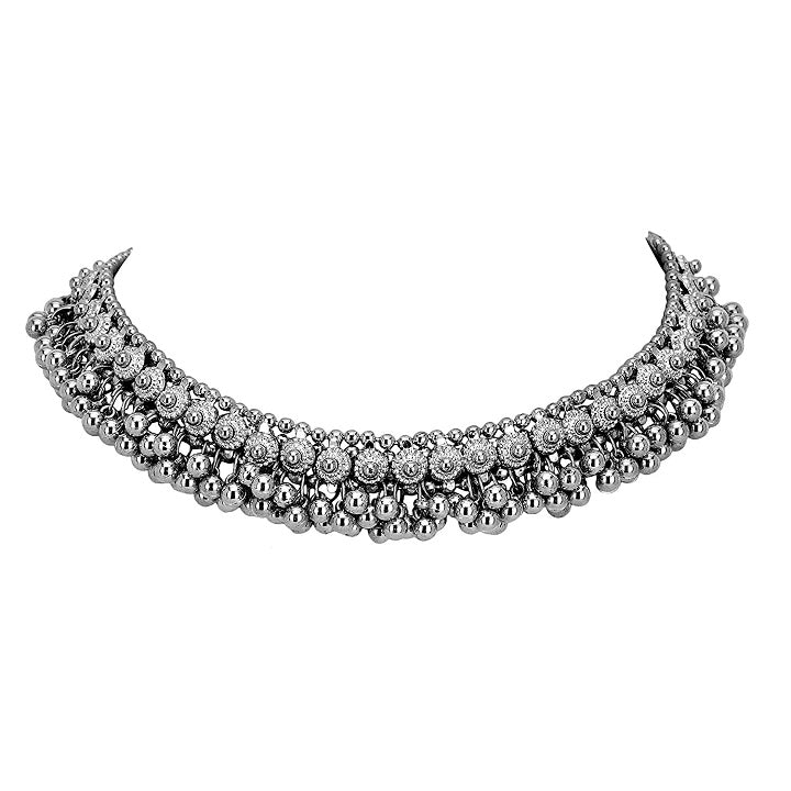 Oxidized Silver Ghungroo Fashion Jewelry Choker Necklace
