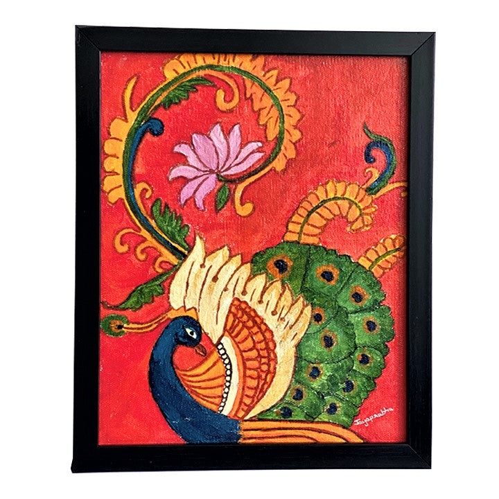 Peacock Mural Hand Painted Wall Canvas Art Painting Décor