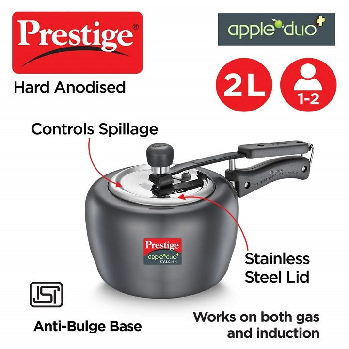 Prestige Apple DUO Plus Svachh Hard Anodised Pressure Cooker