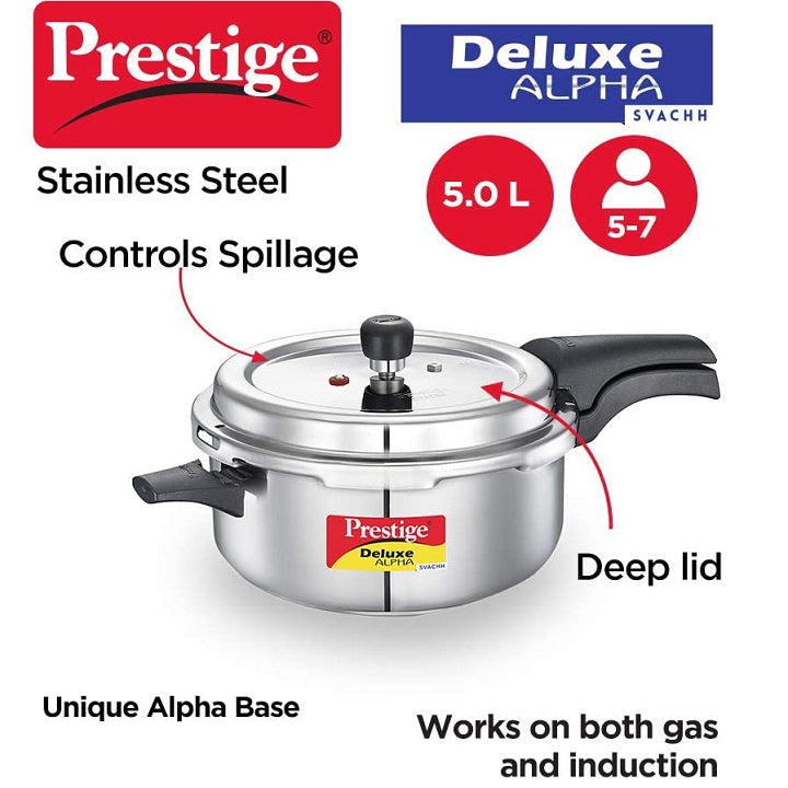 Prestige Deluxe Alpha Svachh 5L Deep Pressure Cooker Pan