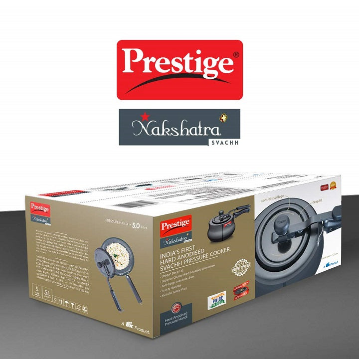Prestige Hard Anodized 5Litre Pressure Cooker Handi