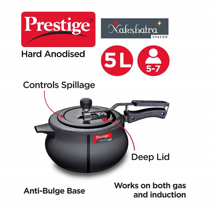 Prestige Nakshatra Plus Svachh Hard Anodized Pressure Cooker Handi