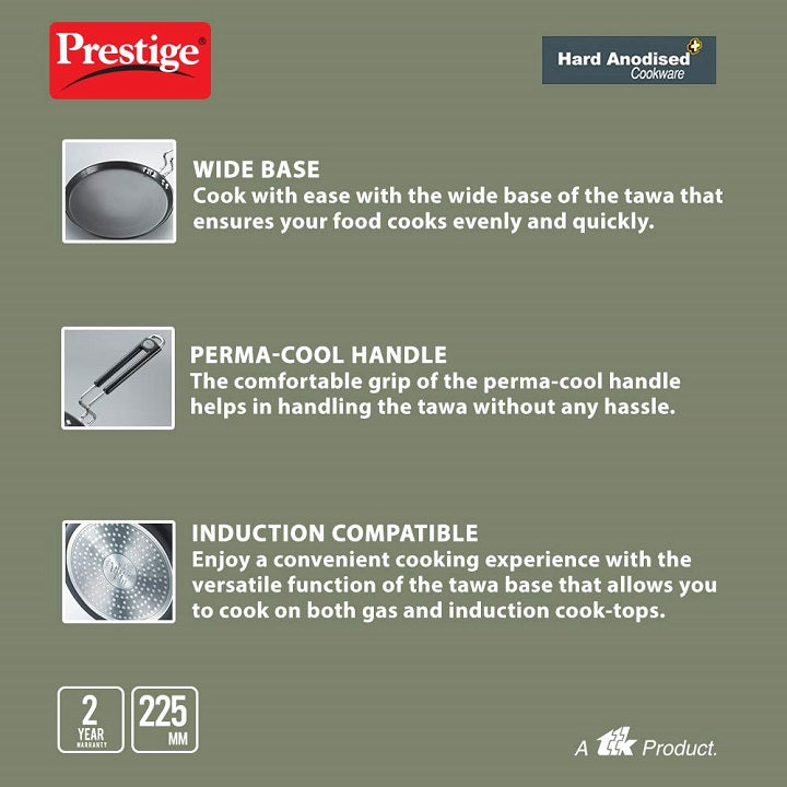PrestigeCookware Induction Base Roti Tawa, 225mm