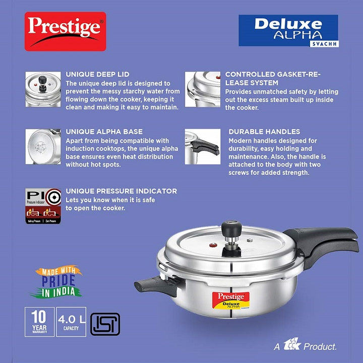 Prestige Deluxe Alpha Svachh 4L Senior Pressure Cooker Pan