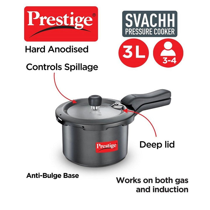 Prestige Svachh Hard Anodized 3L Pressure Cooker