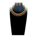 Red Kemp Stone Pearl Antique Gold Jewelry Necklace Earring Set