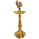 Traditional Brass Peacock Kuthu Vilakku Oil Lamp
