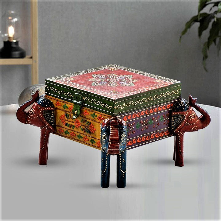Wooden Elephant Jewelry Box