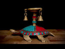Decorative Antique Brass Tortoise Lamp Diya Hanging Bells